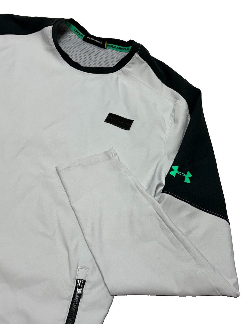 Under Armour Jacket Mens Size Large Grey Pullover Pockets Drawstring